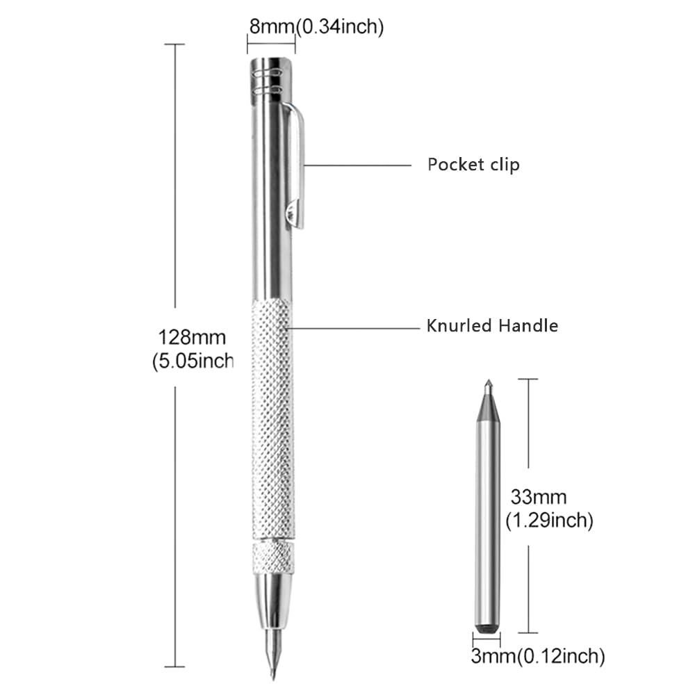 Tungsten Carbide Scriber Tool with Magnet with Extra 30 Replacement Marking Tip Engraving Pen for Metal, Wood Glass, Plastic and Ceramics — Amazon image 6