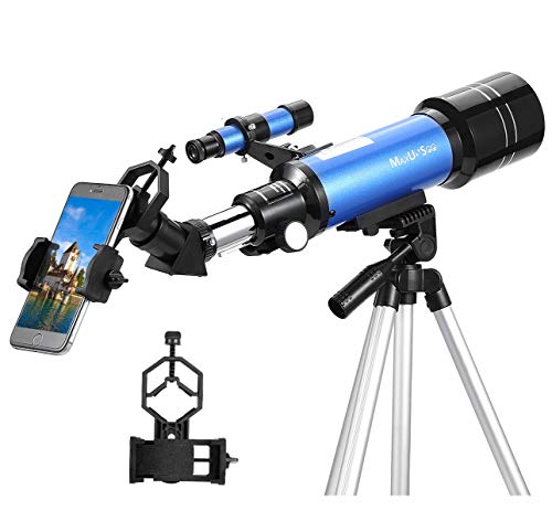 MaxUSee 70mm Refractor Telescope for Kids & Beginners, Travel Telescope with Backpack & Adjustable Tripod for Moon Viewing Bird Watching Sightseeing - Thumbnail 7