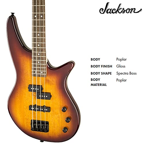 Jackson Js Series Spectra Bass Js2, Tobacco Burst, Laurel Fingerboard #TOP2