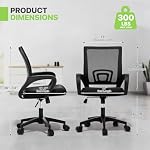 Magshion Ergonomic Office Chair 10 Pack, Mid-Back Mesh Desk Chair, Adjustable Swivel Computer Chair with Lumbar Support & Breathable Backrest for Gaming, Work, Study, 300 Lbs Capacity, Black - Image 3
