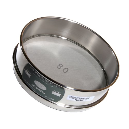 ADVANTECH - 80SS8F Advantech Stainless Steel Test Sieves, 8 Diameter, #80 Mesh, Full Height