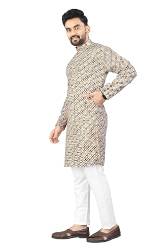 Image of Trustous Kurta Pyjamas set for Mens | Pyjamas with kurta PRINTED and classis look |KURTA Pyjamas SET