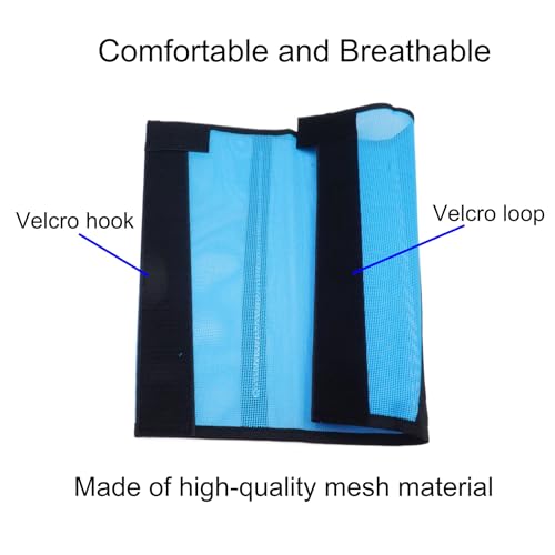 Image of 4 Pack Mesh Fly Boots for Horse - Blue - All Seasons - Solid - Drawstring Closure - Breathable - Protects from Flies - Set of 4