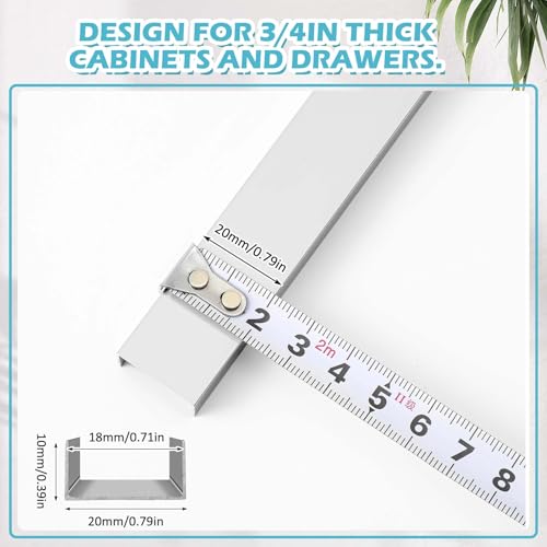 Image of MorningRo 8 Pcs Aluminum Cabinet Edge Protector for Wall Door Frame Cabinets Protection, Slip on Cabinet Door Edge Protector for Prevent Wear, Suit for Thickness Less Than 3 /4 inch(Frosted Silver)