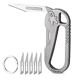 Mini Klappmesser Titanium, Skalpell klappmesser, Schlüsselanhänger Messer, 5 Auswechselbare Klingen Figur 11, Mini EDC Taschenmesser für Outdoor, Camping