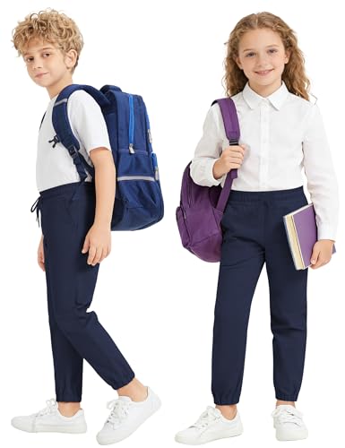 Image of Pull on Stretch School Uniform Jogger Pants for Boys and Girls(2T-16Y)