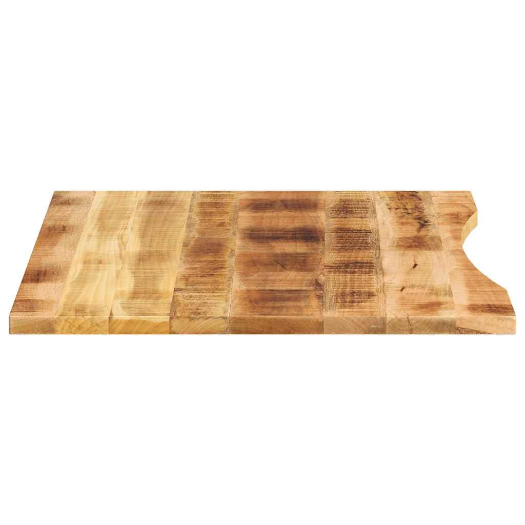 Massivholz Schreibtischplatte mit Ausschnitt Mango 110x80x2,5cm für Büro- und Esstische aus robustem Mangoholz