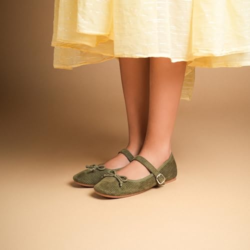 Image of Theater Dorothy Casual Ballet Flats for Women | Stylish Mary Jane Ballerina with Bow Detail | Lightweight Comfortable Footwear with Cushioned Insole