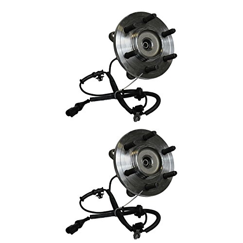 Image of TRQ Front Left and Right Wheel Bearing and Hub Assembly Set 2 Piece Compatible with 2009-2010 Ford F-150 4 Wheel Drive 6 Lug Wheels