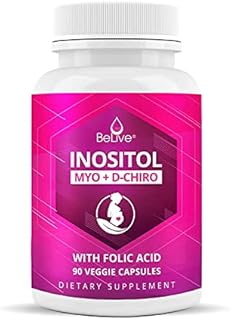 Myo-Inositol & D-Chiro Inositol Capsules with Folic Acid for PCOS | Prenatal Fertility Supplements for Women | Vitamin B8 | Improves Hormonal Balance & Supports Ovarian Function | 40 to 1 (90 Count)