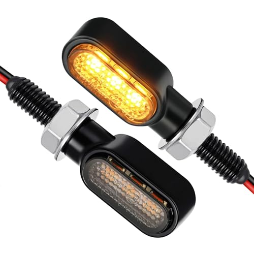 JDM Group 2PCS Mini Indicatori di Direzione - 12V - Frecce Moto omologate - Universali - Frecce Led Moto Impermeabile IP65 - in alluminio e altamente resistenti.