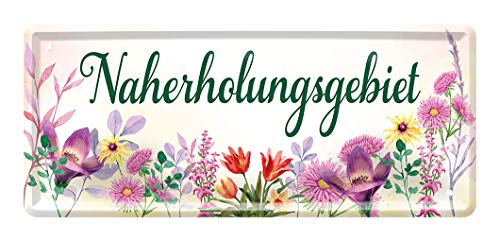 Blechschild Naherholungsgebiet - Schild für Garten Balkon Terrasse...