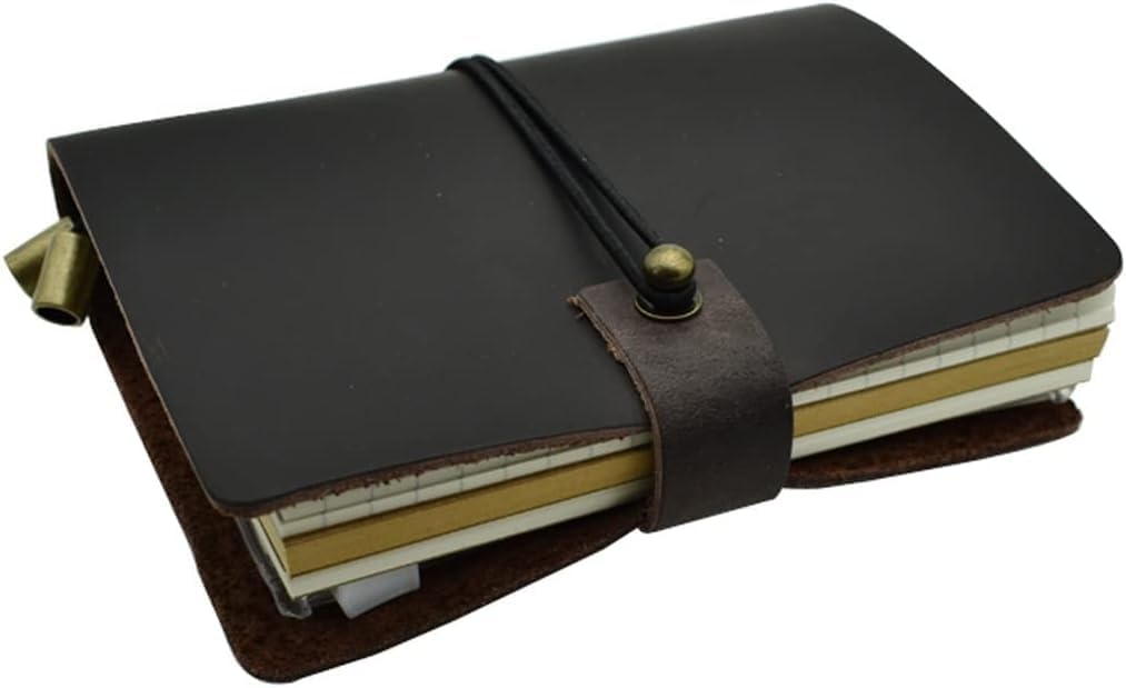 ミニ手作りノートブックレザーケース小さなトラベルノートブックポケットブック (Color : A, Size : 13cm)