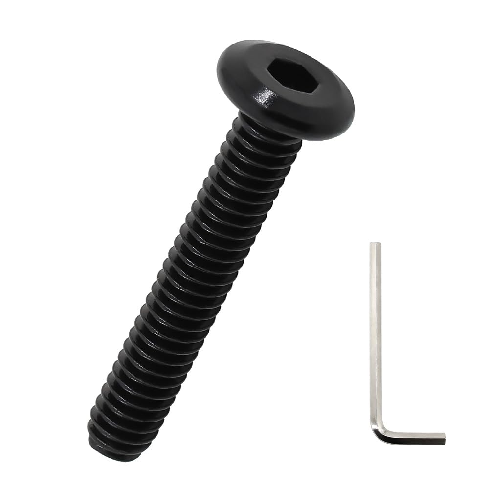 1/4-20 x 1/2" Flat Head Hex Socket Cap Screws 25 Pcs, 18-8 (304) Stainless Steel Flat Head Binding Posts Screws, Black Oxide Finish, Fayeploo (with Hex Wrench)