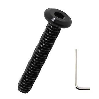 1/4-20 x 1-1/4" Flat Head Hex Socket Cap Screws 25 Pcs, 18-8 304 Stainless Steel Flat Head Binding Posts Screws, Black Oxide Finish, Fayeploo with Hex Wrench