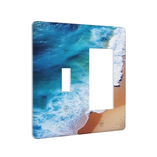 Placa decorativa de pared océano turquesa resistente con diseño de playa 3