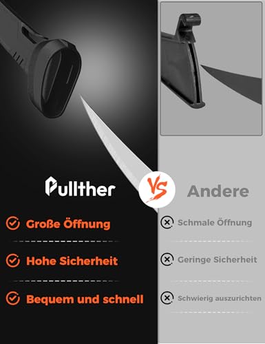 pullther Fishing Angelmesser, 7 Inch/177mm Fischmesser aus Edelstahl mit Rutschfestem Griff, Filetiermesser, Angelzubehör mit Schutzhülle