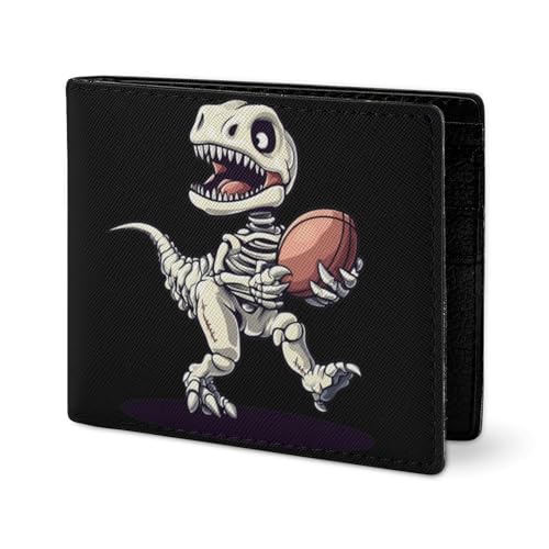 Dinosaur Playing Football Coin Purse PU Leather Bifold Wallet Small Change Purse Pouch Front Pocket Wallets2