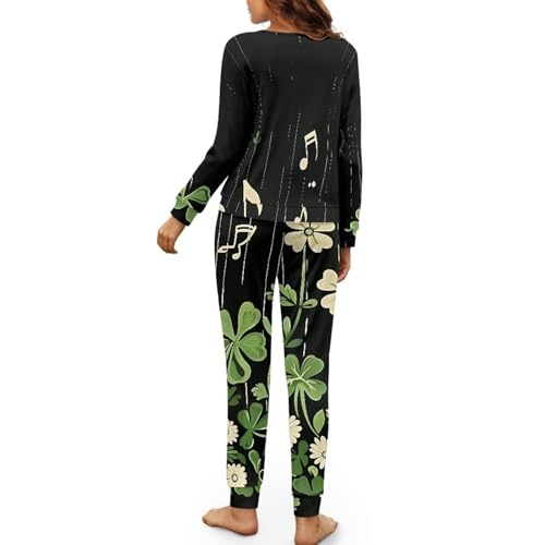 Image of Women's Pajamas Set Soft 2 Piece Loungewear Long Sleeve Pj Set Matching Sleepwear with Pockets for Women Plus Size