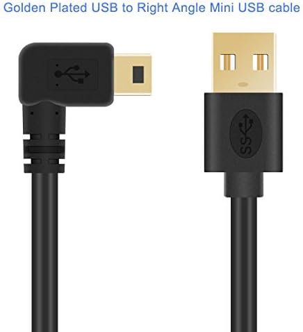 Gold Plated USB to Right Angle Mini USB, Aggice 30cm Length Golden Plated USB2.0 Type A to Right Angle Mini USB Male Extension Cable(Universal USB A to Right Mini USB)