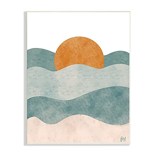 Stupell Industries Abstract Beach Sunrise Layered Shape Ocean Waves, Designed