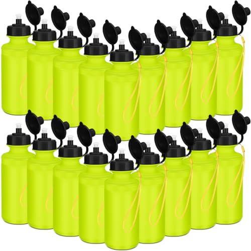 Zubebe 36 Pcs Sports Water Bottles Squeeze Bulk 21 oz,Fluorescent Green