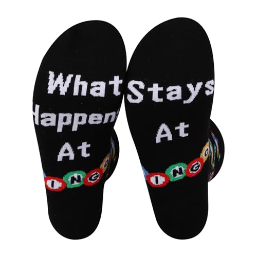 PXTIDY Funny Bingo Socks Bingo Lovers Gifts What Happens At Bingo Stays At Bingo Novelty Socks Bingo Game Gifts