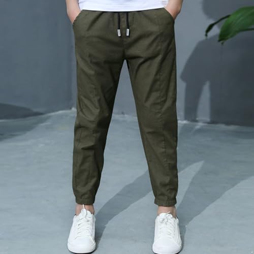 Boys Cargo Pants Cotton Loose Sweatpants Kids High Waist Joggers Trousers for Running Playing Hiking3