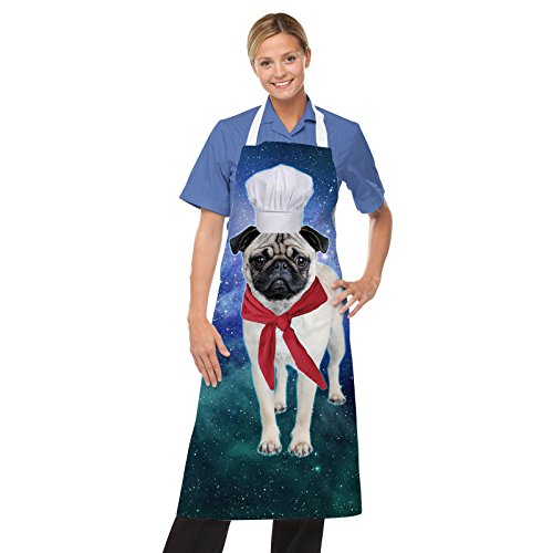 Bang Tidy Clothing Cooking Aprons For Women Pug Chef In Space Cute Aprons Baking Apron Kitchen Gift #TOP5