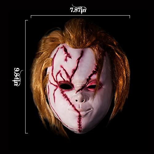 5Th Lily Ghost Doll Chucky Mask Halloween Scary Vinyl Mask Scar Mask Horror Cosplay Costume Tag Party Set #TOP1