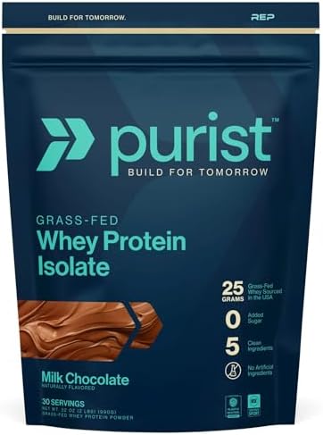 PURIST REP Whey Protein Powder, Premium Milk Chocolate Grassfed I...