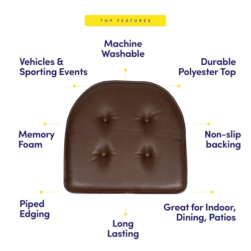 image for Sweet Home Collection Chair Cushion Memory Foam Pads Tufted Slip Non S