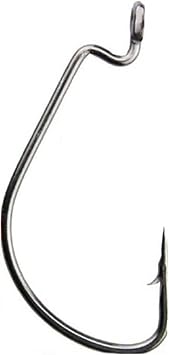 Liudan 20 Pieces Fishing Hooks Wide Fishing Hooks Jig Grand Big Bass Hook Black High Carbon Steel Crank Hook for Soft Fishing Fishing Hooks