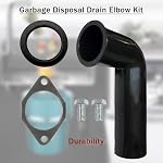 Garbage Disposal Drain Elbow Replacement Kit,Garbage Disposal Drain And Gasket Kit for Waste King,with 1.5" Elbow, Flange, Gasket, and Two Screws