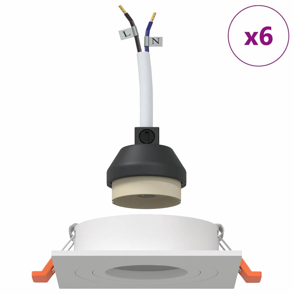 Spotlight - Juego de 6 lámparas empotrables en el techo de aluminio (9 x 9 x 2 cm, regulables 30 grados, compatible con GU10, compactas, para salón, dormitorio, oficina, pasillo, iluminación