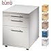Produktbild bümö® Rollcontainer in grau mit 2 Schüben und Hängeregister Schublade | Bürocontainer aus Holz | Tischcontainer mit Rollen | Büro Container für Ihren Schreibtisch