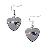 Sports Team New England Patriots Non-Swirl Heart Shape Dangle Earring Set