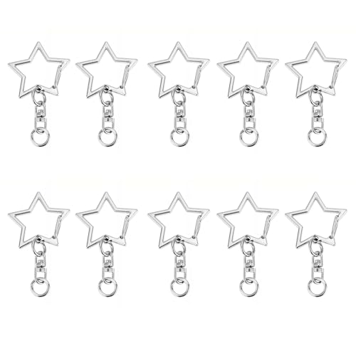 NUEAYMS Elegant Keychain, 10PCS Star Shape Keychains Unique Figure 8 Designs Alloy Texture Suitable for Fashion Enthusiasts and Gift Lovers