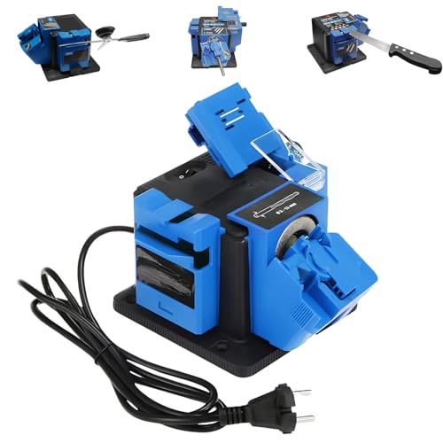 Universal Schärfstation, Schleifmaschine 65W, Bohrer Schärfer, 6000 RPM/min Elektrischer Bohrerschärfer, Präzisionswinkel Einstellung, für Messer, Schere und Bohrer, Stemmeisen Schärfen