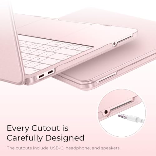 Image of EooCoo Compatible for Apple 2026 MacBook Neo Case 13 inch Laptop A3404 A18 Pro Chip with Liquid Retina Display, 100% Match Official Color, Scratch Resistant, Hard Shell Protective Cover, Frost Blush