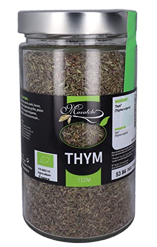 MASALCHI - Thym Bio France - Herbe pour Cuisiner - Agrémente Tous les Plats - Pot en Verre - 110 g Cover
