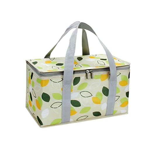 Lunch Bag Outdoor Picnic Bag Thickened Aluminum Film Box Portable Picnic Basket Handbag Storage Organizer (Green, One Size)