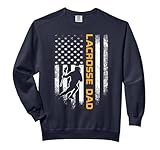 Vintage USA American Flag Proud Lacrosse Dad Lax Silhouette Comfort Colors Adult Sweatshirt