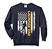 Vintage USA American Flag Proud Lacrosse Dad Lax Silhouette Comfort Colors Adult Sweatshirt