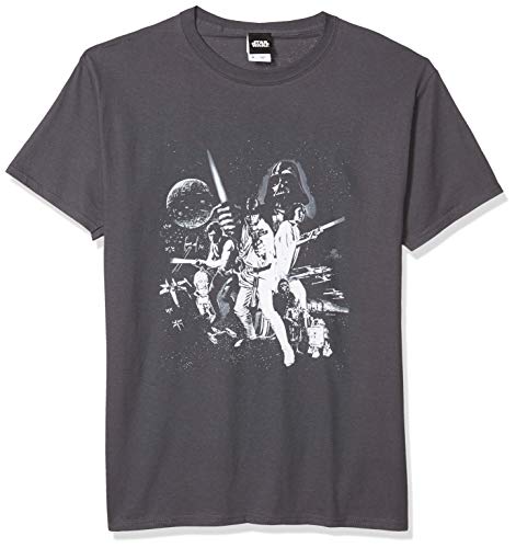 T-shirt Star Wars homme grande taille XXL anthracite en coton doux résistant