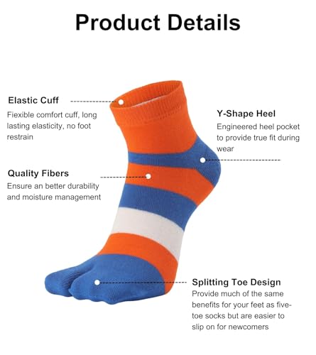 Image of Women's Solid 2 Toe Flip Flop Tabi Socks Geta Ankle Cotton 5 /6 Pairs