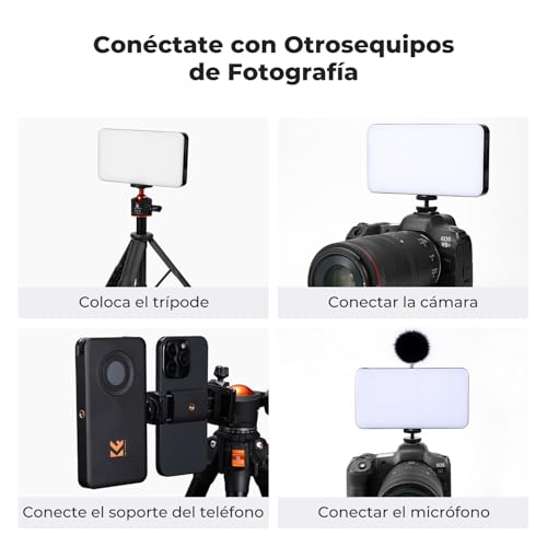 K&F CONCEPT 135 LED RGB Video Light, Construido 5000mAh Batería Regulable Luz de Foto Compacta para Cámara DSLR, CRI 96, 2812lux, Luz de Cámara Portátil con 13 Efectos de Luz - imagen 7