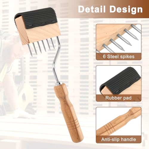 Gooseneck Upholstery Webbing Tools, Webbing Comb with Wooden Handle, Puller Stretcher with Leverage Design for Carpet Canvas Leather Repair and Stretching by ELOAUNIRA - Used condition - Image 3