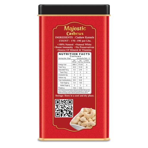 Image of DRIFRUTZ Majestic Cashew W180 | 2000g (400g x 5) | Whole Cashew Kernels | Suitable for Gourmet Preparation, Thoughtful Gifting, Tasting Platters, and Protein-Rich Indulgence