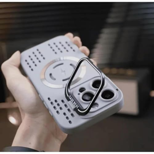 Étui magnétique iPhone 15 Pro en maille respirante anti-surchauffe pour recharge sans fil MagSafe
